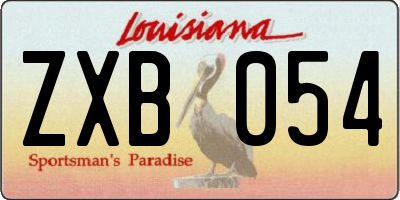 LA license plate ZXB054