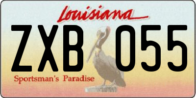 LA license plate ZXB055