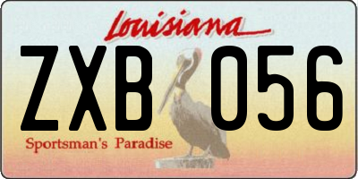 LA license plate ZXB056