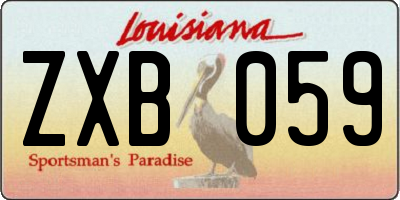 LA license plate ZXB059