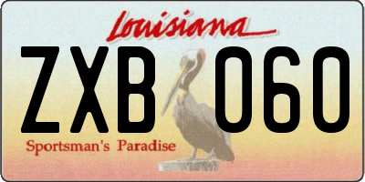 LA license plate ZXB060