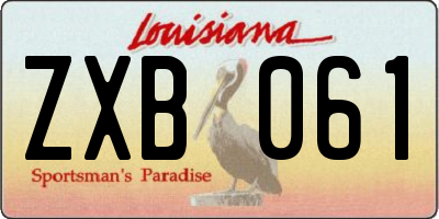 LA license plate ZXB061