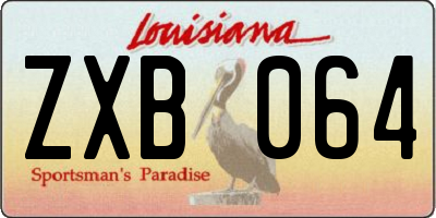 LA license plate ZXB064