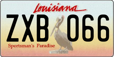 LA license plate ZXB066