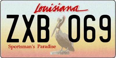 LA license plate ZXB069