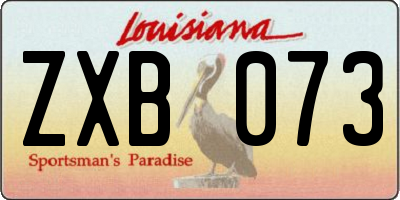 LA license plate ZXB073