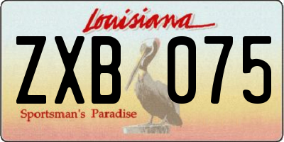 LA license plate ZXB075