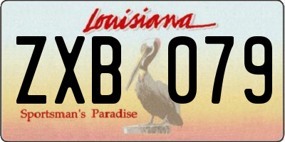 LA license plate ZXB079