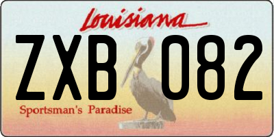 LA license plate ZXB082