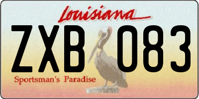 LA license plate ZXB083