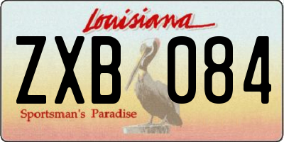 LA license plate ZXB084