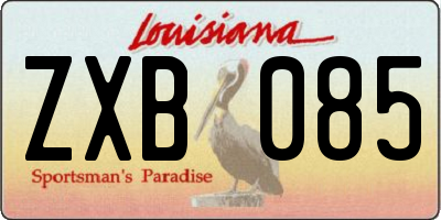 LA license plate ZXB085