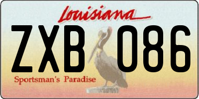 LA license plate ZXB086