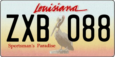 LA license plate ZXB088