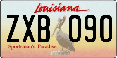 LA license plate ZXB090