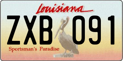 LA license plate ZXB091