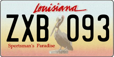 LA license plate ZXB093