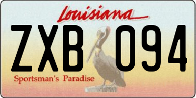 LA license plate ZXB094