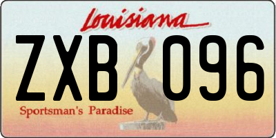 LA license plate ZXB096