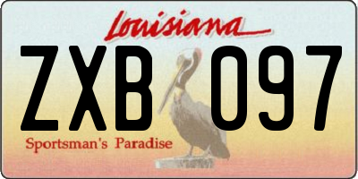 LA license plate ZXB097