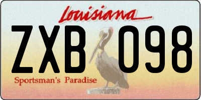 LA license plate ZXB098