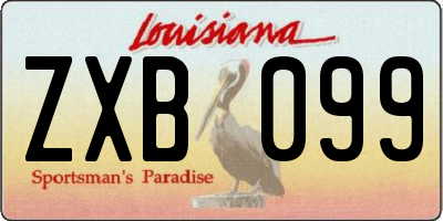 LA license plate ZXB099