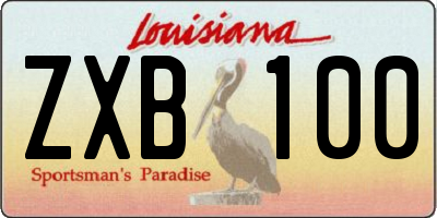 LA license plate ZXB100
