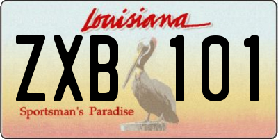 LA license plate ZXB101