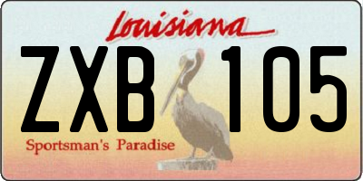 LA license plate ZXB105