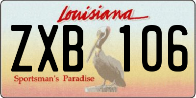 LA license plate ZXB106