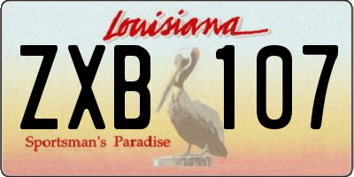 LA license plate ZXB107