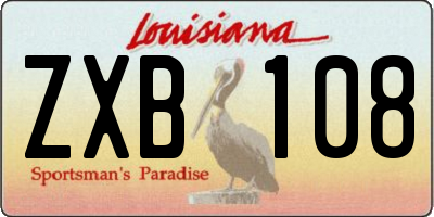 LA license plate ZXB108