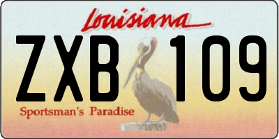 LA license plate ZXB109