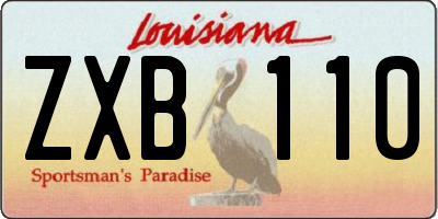 LA license plate ZXB110