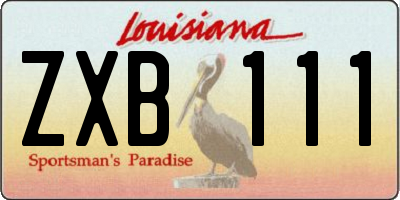 LA license plate ZXB111