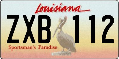 LA license plate ZXB112