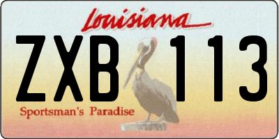 LA license plate ZXB113