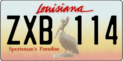 LA license plate ZXB114