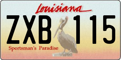 LA license plate ZXB115