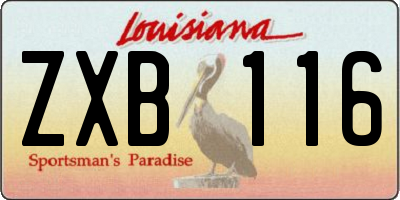 LA license plate ZXB116