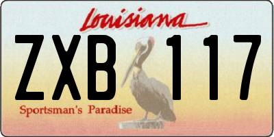 LA license plate ZXB117