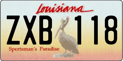 LA license plate ZXB118