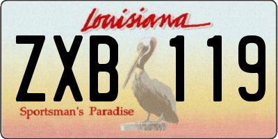 LA license plate ZXB119