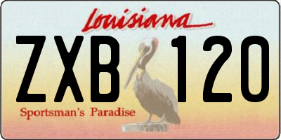 LA license plate ZXB120