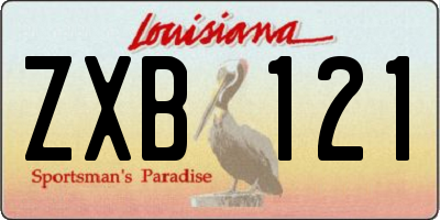 LA license plate ZXB121