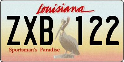 LA license plate ZXB122