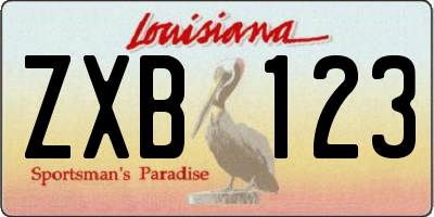 LA license plate ZXB123