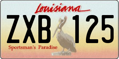 LA license plate ZXB125