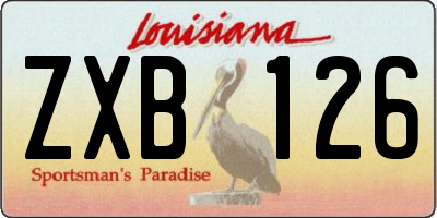 LA license plate ZXB126