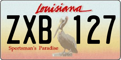 LA license plate ZXB127